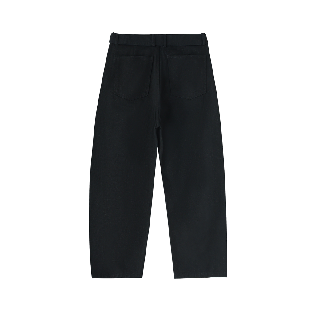 Belted Barrel Pants