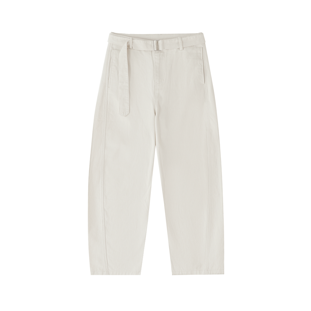 Belted Barrel Pants